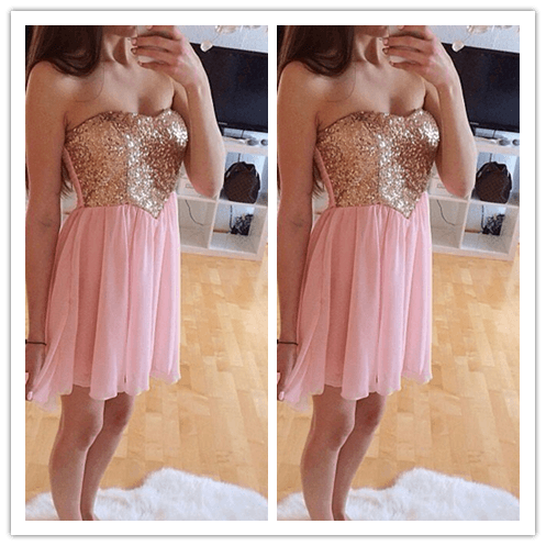 pink dress short